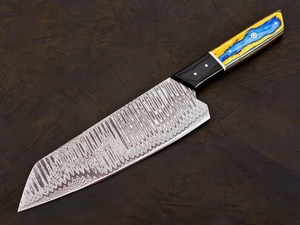 BA ENTERPRISES Cuchillo de Cocina Premium de Acero de Damasco Forjado a Mano de Grado Industrial de 12 Pulgadas, 0.45mm de Grosor, con Punta Caída para Cortar Huesos - Product Image 3
