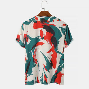 T-shirt de sport léger pour homme, coupe décontractée, col contrasté, sur mesure, avec logo imprimé DTF personnalisé, style hip hop. - Product Image 2