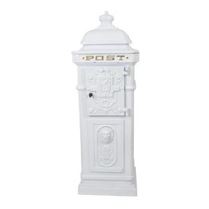 Country Style Antique Tall Pillar Post <b>Box</b> Handicrafts Cast Iron Aluminium Garden Farmhouse Lawn Display Letter <b>Box</b> Ground Mount - Product Image 4