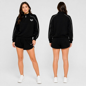 Conjunto de Pantalones Cortos y Chaqueta Cortavientos con Cierre de Cremallera para Mujer, Ropa Deportiva Premium, Chándal Informal, Fabricante OEM de Chaquetas para Hombre - Product Image 4