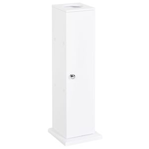 Meuble de rangement moderne pour papier toilette en MDF blanc de 26 pouces, sur pied, étroit, pour salle de bain, maison, hôtel ou appartement - Product Image 1