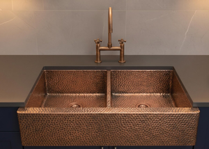 Évier de cuisine moderne de luxe en cuivre, fait main, à cuve unique profonde, à encastrer sous plan, pour cuisines et hôtels - Product Image 5