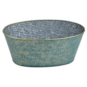 Pot de fleurs rustique en métal galvanisé avec découpes en forme d'étoile et poignées en bois pour jardin ou intérieur, fait main - Product Image 5