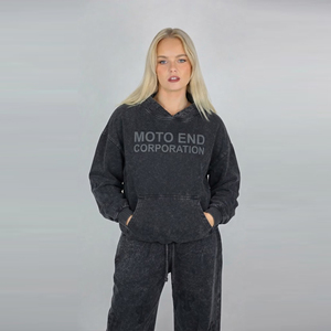 Ensemble sweat à capuche et jogging Moto End Corporation pour femme, en molleton, décontracté, toutes saisons, tricoté, manches longues, coupe ample - Product Image 5