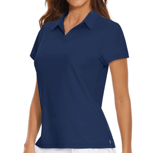 Camisetas de Punto Casuales para Mujer de Primera Calidad, Diseño Personalizado, Ropa Deportiva de Verano, Corte Regular, Transpirable, de Secado Rápido para Golf - Product Image 3