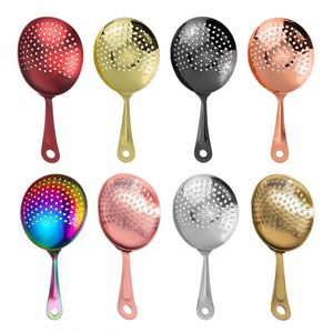 Wholesale Bartender Cocktail Strainer Food Grade SS304 Stainless Steel Bar Tools Mixing Glass Ice Filter Julep Strainer - Product Image 1