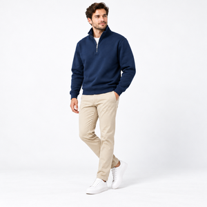 Sweat-shirt à fermeture éclair pour homme, style rétro, double fermeture éclair, manches longues, coupe ample, idéal pour le skate, en polyester, faible MOQ, OEM ODM, commande en gros, sweat à capuche zippé - Product Image 5