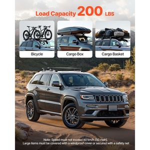 Portapacchi in Alluminio Resistente per Jeep Grand Cherokee 2011-2021 con Capacità di 200 LBS, Barre Trasversali Bloccabili e Barre Laterali Scanalate - Product Image 3