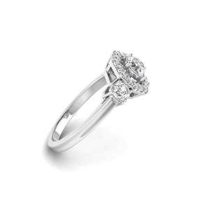 Anillo de Compromiso AJRETAIL con Diamante Cultivado en Laboratorio de 1.292 Quilates, Corte Asscher, Engaste Pavé con Halo, Color G, Claridad VS1, Certificado IGI, Oro Blanco - Product Image 3
