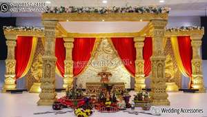 มณฑปงานแต่งงานแบบมหากษัตริย์สไตล์อินเดียใต้ พร้อมหนวดประดับแบบดั้งเดิม มณฑปงานแต่งงานแบบทามิล งานฝีมือระดับพรีเมียมจากอินเดียใต้ ส่งตรงถึงสหรัฐอเมริกา - Product Image 6