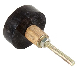 Poignée de tirage moderne en résine noire et bois, écologique et durable, en corne de bœuf, pour tiroirs, armoires et placards de cuisine, chambre et extérieur - Product Image 3
