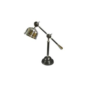 Lampe de table décorative avec base de globe terrestre en argent et or, décoration de table de chambre à coucher, accessoires de décoration intérieure, artisanat en métal - Product Image 2