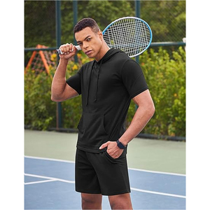Premium Men’s Summer Hoodie Shorts <b>Set</b> Soft Cotton Comfortable Lightweight Casual Streetwear Outfit for Gym and Daily Wear - Product Image 2