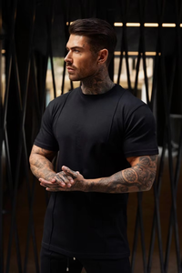 Ensemble de survêtement en coton vierge 2 pièces (t-shirt et short) pour homme, personnalisable avec logo, vente en gros - Product Image 3