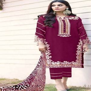 Qualité supérieure Pakistanaise Salwar Kameez Wedding Party Wear Lace Button Ruched Natural Sashes Fournisseur indien Exportateur - Product Image 4