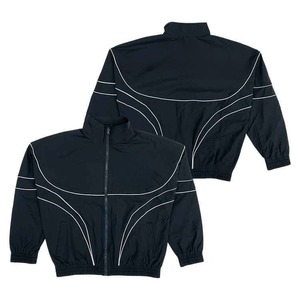 Survêtement d'automne léger et personnalisé de haute qualité, avec logo thermocollé, réfléchissant, style streetwear sportif, noir, ensemble 2-en-1 (veste et pantalon de jogging) - Product Image 5