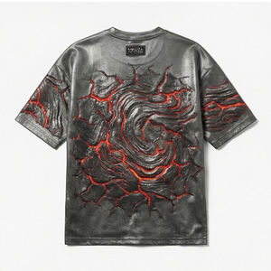 Camiseta Urbana de Lujo con Brillo Metálico, Camisa de Diseñador de Moda Oversize, Estilo Casual para Hombre, Europa, Estados Unidos, MALUZA INDUSTRIES - Product Image 3