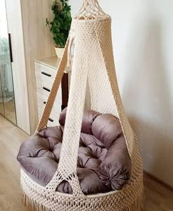 Beautiful Macrame <b>Swing</b> Chair Macrame Porch <b>Swing</b> <b>Bed</b> Hammock <b>Swing</b> Indoor Chair Macrame Outdoor - Product Image 1