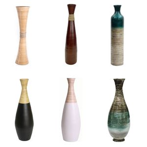 Jarrón de Bambú Tejido Vietrustic, Personalizable en Color, para Flores, Jarrón Grande para Sala de Estar, Macetas Grandes para Plantas de Interior - Product Image 1