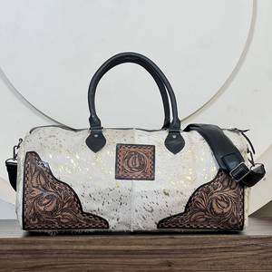 Super September Designer <b>Travel</b> Duffel <b>Bag</b> Hand Tooled Leather Business Outdoor Weekender <b>Bag</b> Genuine Cowhide Leather <b>Travel</b> <b>Bag</b> - Product Image 2