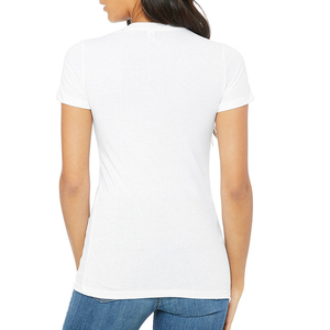 Camiseta de manga corta con cuello en V para mujer, de alta calidad, transpirable, holgada, 100% algodón. - Product Image 5
