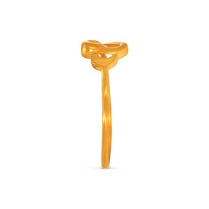 Anillo de Oro Luminoso con Diseño de Corazones Entrelazados, Acabado Dorado, Ajustable, Romántico, para Mujer, Venta al Por Mayor - Product Image 4