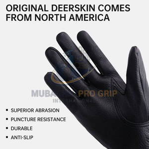 Guantes de cuero de grano premium para construcción, almacén y actividades de trabajo generales - Product Image 6