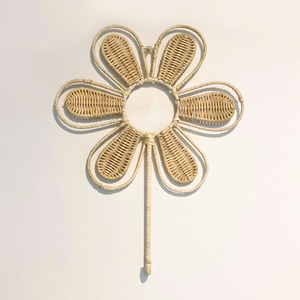 Crochets muraux vintage pour vêtements, décoration murale en rotin, organisateur de maison, essentiels pour la maison - Product Image 3