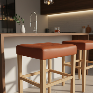 Taburete de Bar, Taburete de Cocina, Taburete de Bar Moderno Tapizado en Cuero PU sin Respaldo - Product Image 3