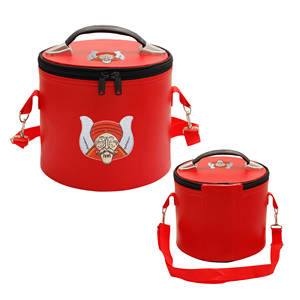 Red Embroidered Zipper Closure Handled Eco-Friendly <b>Large</b> Capacity Gruto Fez Case <b>Hat</b> Storage <b>Box</b> | Freemasonry - Product Image 1