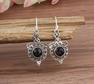 Pendientes de Cuarzo Ahumado Natural, Plata de Ley 925, Pendientes Largos de Lujo para Mujer, Regalo de Boda, Fiesta, Aniversario - Product Image 1