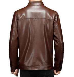 Quality Fashionable Customized <b>Brown</b> Black Goatskin <b>Leather</b> <b>Jacket</b> Genuine <b>Leather</b> <b>Men</b> New Design Very Reasonable Price - Product Image 6