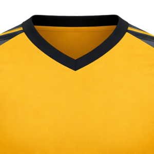Camiseta de Fútbol Amarilla con Cuello en V para Hombre, Manga Corta, Impresión Sublimada, Secado Rápido, Ropa Deportiva de Poliéster, Corte Regular - Product Image 6