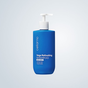 Champú para el cabello Cellamo Vege Refreshing Shampoo Hecho en Corea 480g Blue Bule Aroma Natural Líquido - Product Image 2
