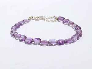 Natural Pink Amethyst Faceted Oval <b>Beaded</b> <b>Bracelet</b> 8mm Handmade Gemstone <b>Bracelet</b> For Women Pink Amethyst Jewelry Making Bulk - Product Image 2