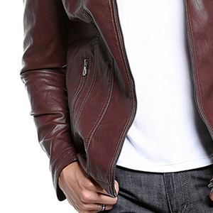 Veste de sportswear en tissu et cuir avec manches en cuir, broderie de haute qualité, logo personnalisé, conçue pour un look unisexe moderne - Product Image 4