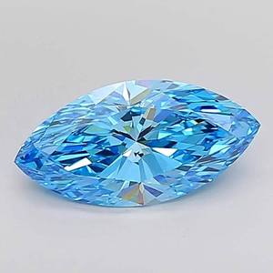 Diamant de laboratoire de 1,00 carat, taille marquise, bleu vif fantaisie, avec certification IGI, modèle CO 152, pour la fabrication de bijoux - Product Image 1