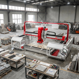 Machine de découpe à jet de pierre Hongyi pour comptoirs de cuisine, marbre, granit, dalles de pierre frittée, découpe de vasques, profilage des bords, CNC - Product Image 5