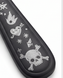 Juego de cubiertos negro mate con diseño de calavera, apto para lavavajillas, cubiertos metálicos para fiestas y restaurantes. - Product Image 2
