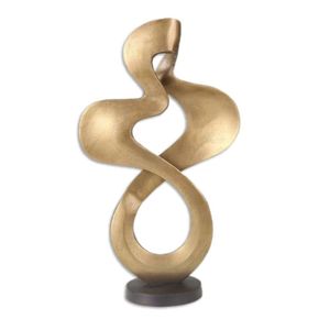 Sculpture Métallique Abstraite Moderne Finition Or Figurine d'Art Contemporain Décoration de Luxe pour la Maison Centre de Table de Bureau Art en Gros - Product Image 1