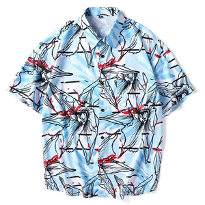 Chemise Hawaïenne Florale Confortable pour Homme, Coupe Ample, Bouton Unique, Col Montant, 100% Coton, Impression Personnalisée, Manches Courtes, Idéale pour les Vacances à la Plage - Product Image 3