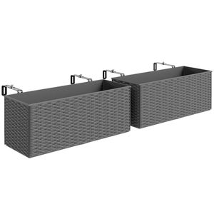 Set di 2 fioriere grigie da ringhiera, fioriere sospese e vasi inclusi (solo vasi) X2 - Product Image 5