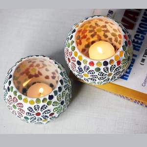 Mosaic Glass Tea Light Candle <b>Holder</b> Bowl Decorative Votive <b>Tealight</b> <b>Holder</b> for Home Wedding Table Decor - Product Image 5