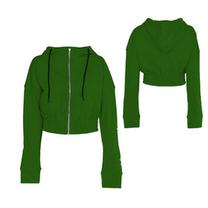 Sudadera con Capucha Corta de Invierno para Mujer, 100% Algodón, Personalizada, Talla Grande, Forro Polar, Bordada, Manga Larga, Transpirable - Product Image 6