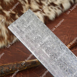 Vente en gros directe usine OEM/ODM Matériaux et fournitures pour la fabrication de couteaux en acier Damas Full Tang 10 pouces Rain Drop Blank Billet sur mesure - Product Image 2