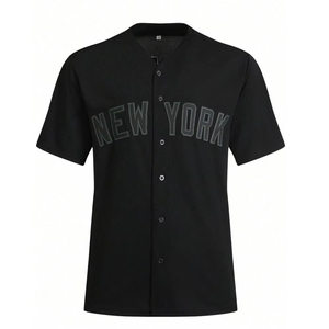 Breathable Quick Dry Custom White <b>Baseball</b> Jersey Button Up Team Shirt Blue Piping Trim OEM ODM Private Label Manufacturer - Product Image 1
