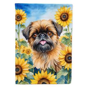 Drapeau de jardin multicolore Brussels Griffon et Tournesols Artistique Patio Yard Banner for Mailbox & Flower Beds Decor Garden Size - Product Image 1
