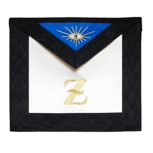 Tablier maçonnique violet et blanc avec symbole brodé pour artisanat, tablier personnalisé avec logo et bordure bleu bordeaux pour artisanat - Product Image 2