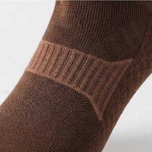 Brown Crew <b>Socks</b> Solid Color Knitted Breathable Cotton Polyester Spandex <b>Men</b> Women Casual Daily Wear Autumn Season - Product Image 5