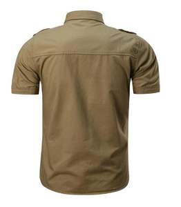 Camisa de Trabajo de Manga Corta, Uniforme de Seguridad para Hombre, Diseño Formal con Color Personalizado, Patrón Sólido, 100% Algodón - Product Image 2